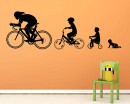 Riding Bicycles silhouette Decals